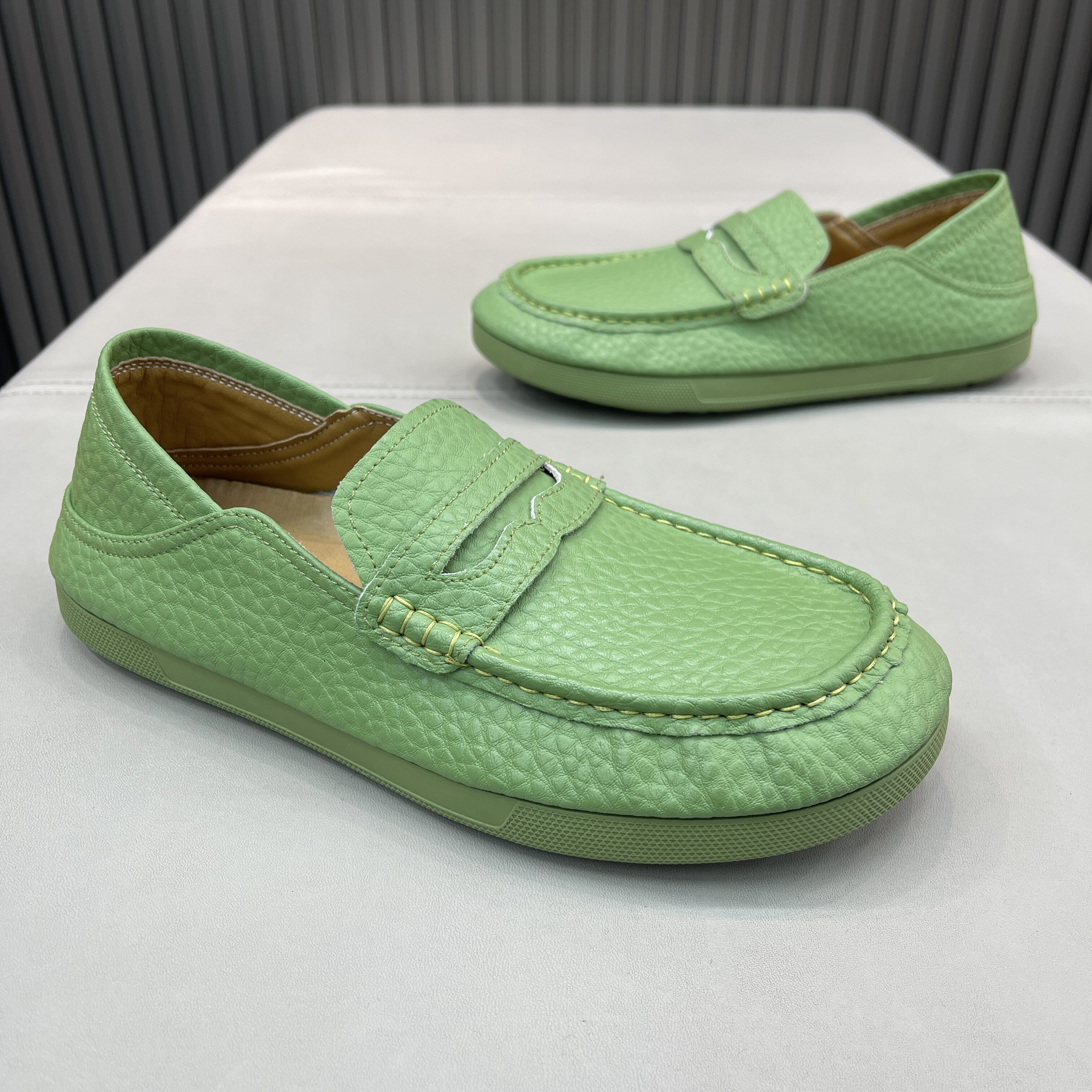 男士春季商务休闲豆豆鞋2026新款舒适软底懒人一脚蹬乐福鞋软底鞋