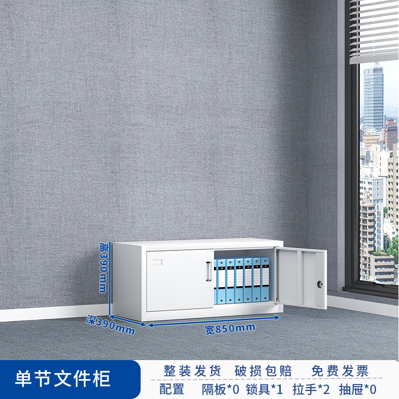 HC3 3办公文件柜铁皮矮柜财务资料档案柜落地带锁储物家用工具柜