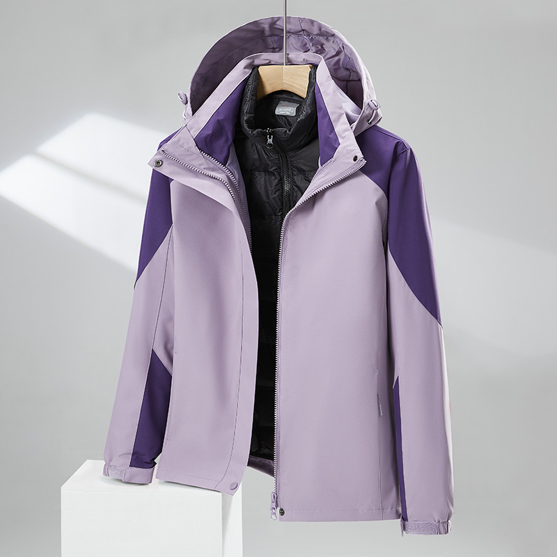 冲锋衣女冬季三合一可拆卸户外女装羽绒内胆加厚防风外套男羽绒服