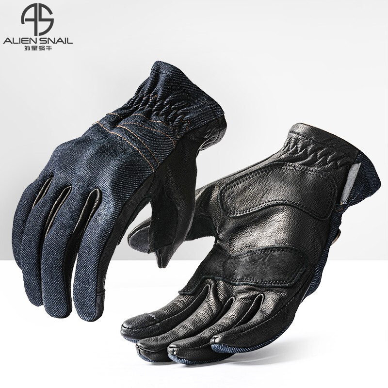 外星蜗牛摩托车春秋款骑行皮手套耐磨防摔碳纤维护壳通勤摩旅男女