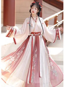 秋国风古装魏晋小仙女汉服【花间翎】绣花交领齐腰襦裙套装日常穿
