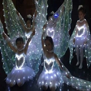 Glowing Children Wings Cloak Trang phục biểu diễn Ngày thiếu nhi Công chúa Little Swan Dance Puff Váy Trang phục múa ba lê - Trang phục