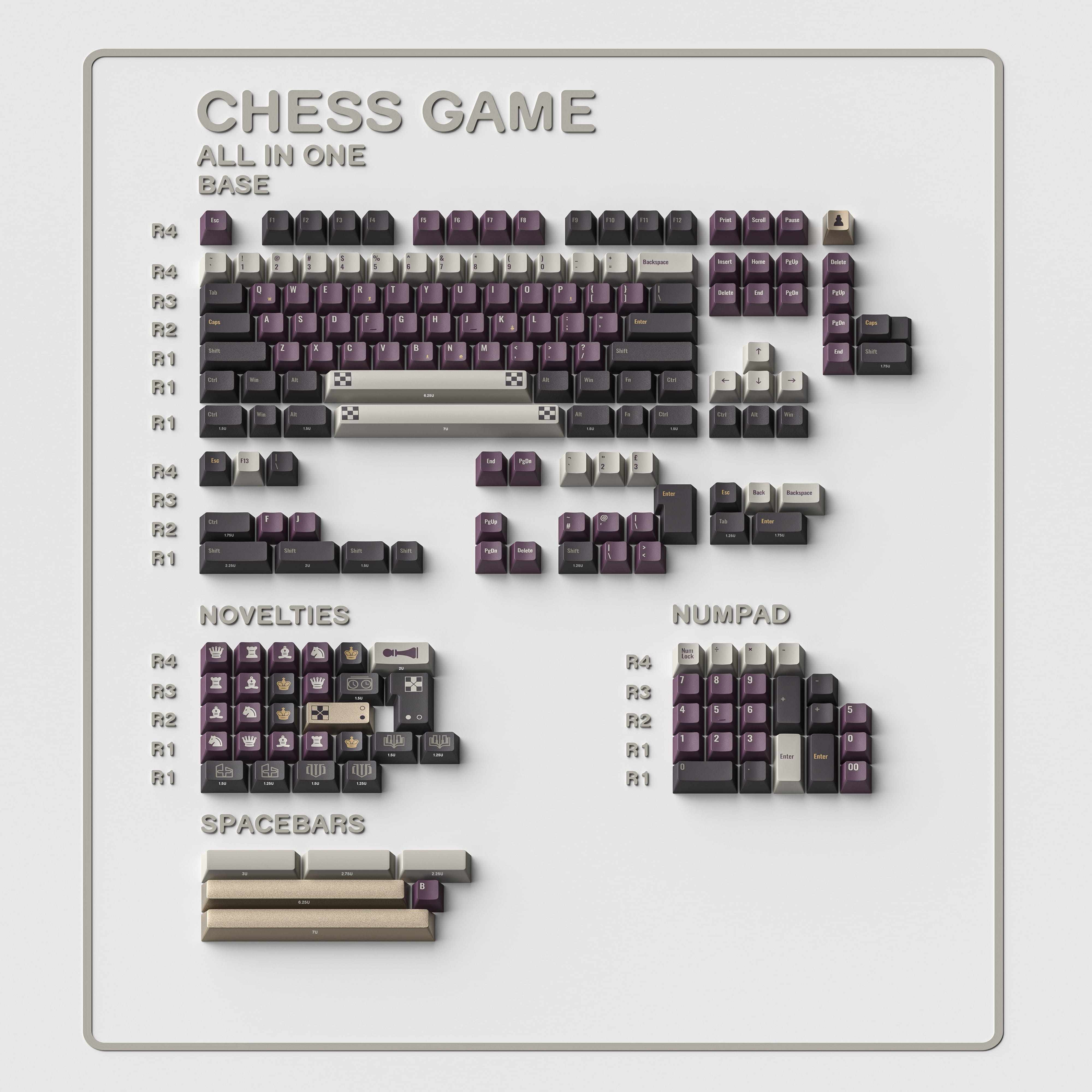 BA Studio 棋局 紫金色键帽 紫色键盘搭配 客制化键盘 适配磁轴等
