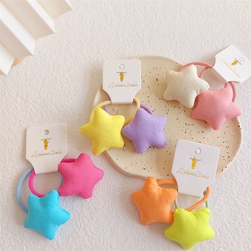 新款女童五角星头绳发饰女