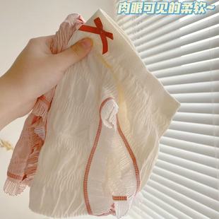 中腰高弹无缝透气纯棉裆包臀三角学生女士内裤 奶油泡芙少女内裤