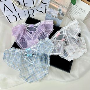 性感可爱日系蕾丝内裤 小熊软糖 女绑带蝴蝶结纯欲透明网纱