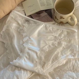 纯欲风半透明蕾丝内裤 法式 女蝴蝶结高弹舒适性感纯棉裆女士