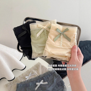 女生少女士内裤 性感蝴蝶结法式 舒适女士内裤 蕾丝纯欲夏季 薄款