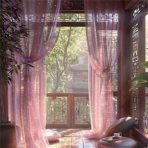 竹子古风摄影直播高级逼真网红直播背景布