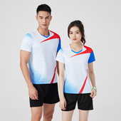 乒乓球网球运动服定制印字夏 情侣款 羽毛球服男女套装 速干透气短袖