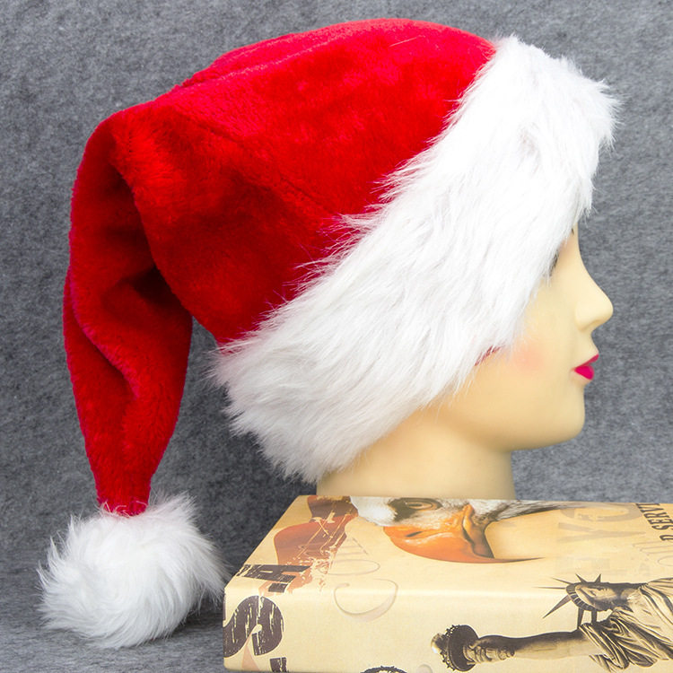 Santa Claus Haipai hat plush Christmas hat海派帽长毛绒圣诞帽