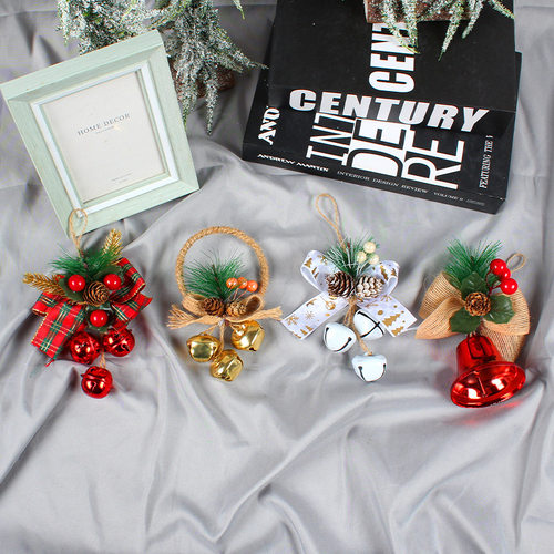 New Christmas Bell Accessories Pendant DIY Bow Bell Decorati