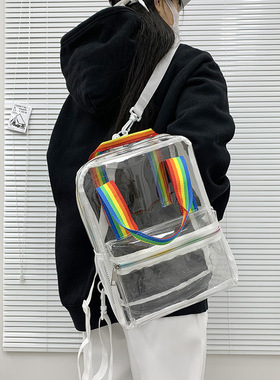 Transparent backpack PVC backpack summer waterproof bag背包