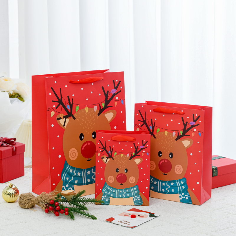 New Christmas Gift Packaging Bag with Large Cartoon Size