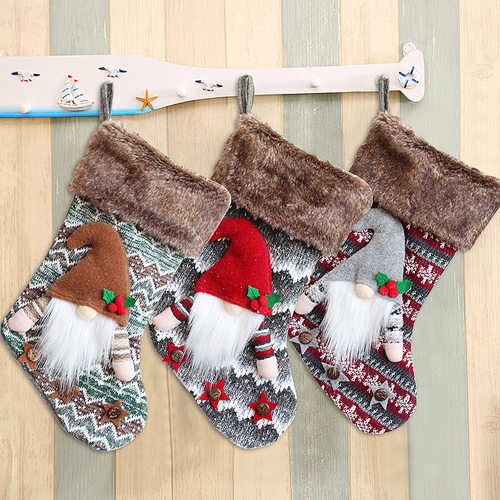 3D Christmas Socks Faceless Doll Gift Bag Candy Socks圣诞袜