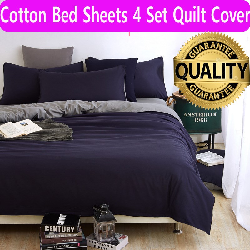 Cotton Bed sheets set quilt cover pillow case bedding 4 sets