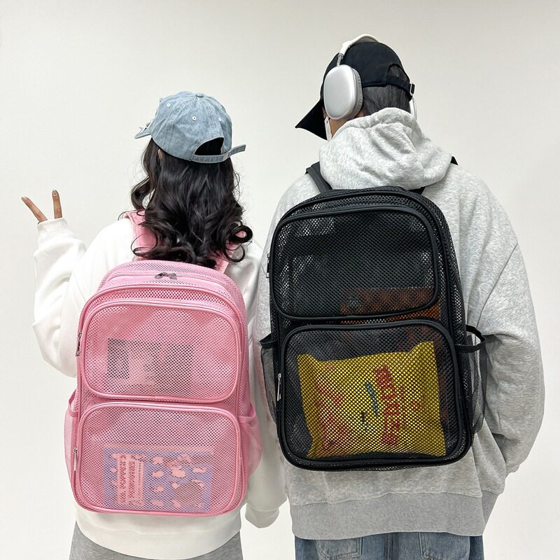 Breathable mesh backpack, beach travel mesh backpack双肩包
