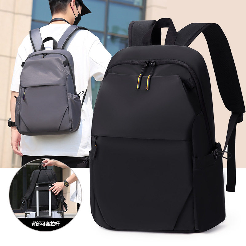Multi functional student backpack双肩包纯色多功能学生书包