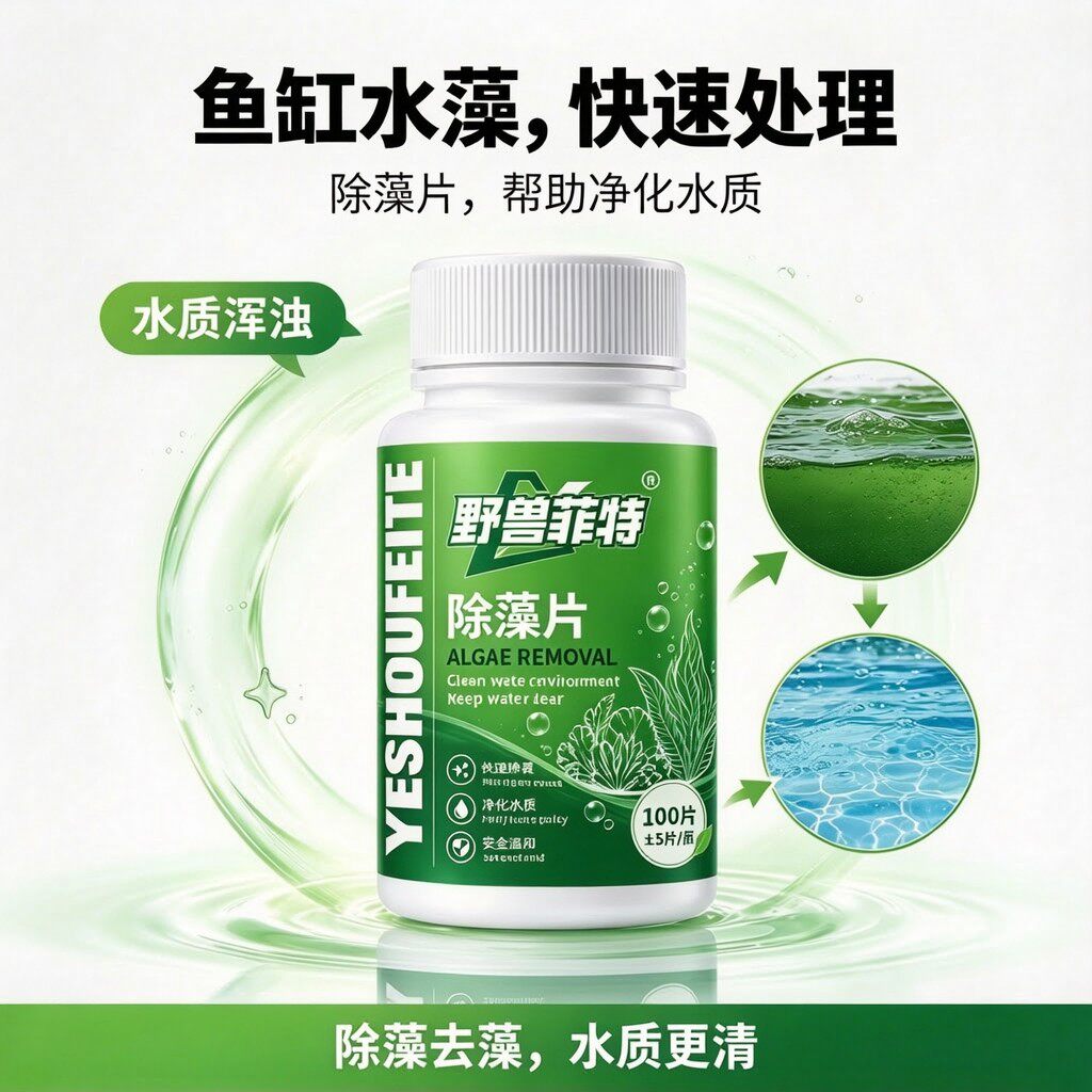 野兽菲特除藻片鱼缸鱼池专用抑制绿藻除青苔澄清净化水质无需刮缸