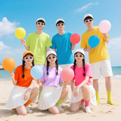 纯棉彩色短袖 t恤闺蜜姐妹装 学生毕业班服同学聚会男女演出团队服