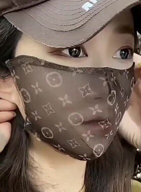 2025年新款防晒口罩春夏薄款两层网纱时尚透气网红同款立体高颜值