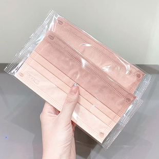 渐变色腮红口罩2022年新款一次性时尚高颜值透气女可爱卡通少女心