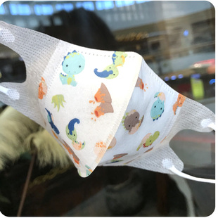 小恐龙儿童口罩一次性3d立体秋冬口耳罩女童男童宝宝小孩专用婴儿