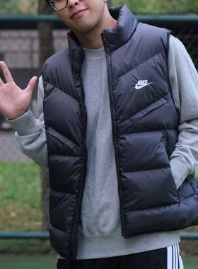 耐克Nike男子羽绒服马甲刺绣logo运动服休闲外套背心FB8184-010