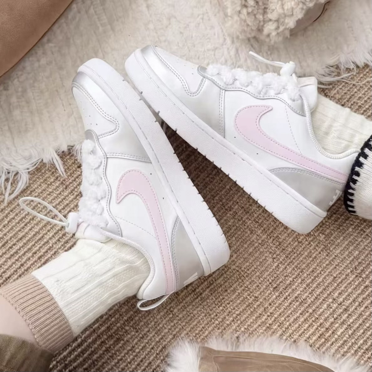 【定制球鞋】耐克Nike Court 月光潮汐 甜美多巴胺女子板鞋5448