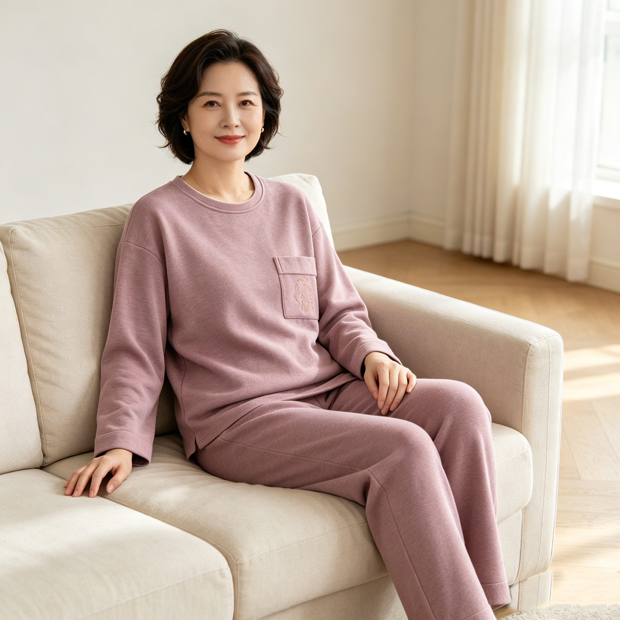 珑诗妍德绒加厚保暖妈妈睡衣套装