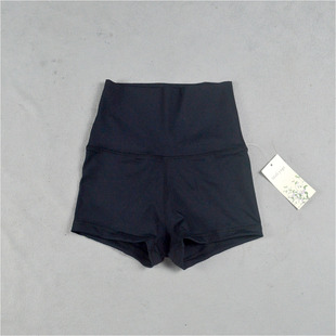 瑜伽高腰紧身短裤女XS码二分弹力速干训练跑步运动收腹黑色健身裤