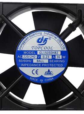 全新TOPCOOL GL15050HB2/HSL2 220V/240V 0.23A 36W 机柜散热风扇