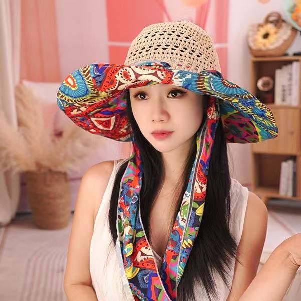 夏季大檐空顶折叠防晒沙滩帽女