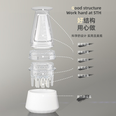 新款米诺头皮上药器头部滚珠按摩导液梳大容量5ML带精准刻度透明