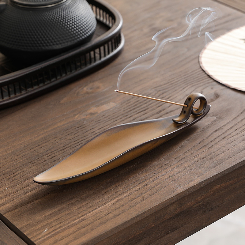 寿比南山线香炉香插摆件陶瓷熏香炉仿古家用茶道沉香卧香炉香薰炉