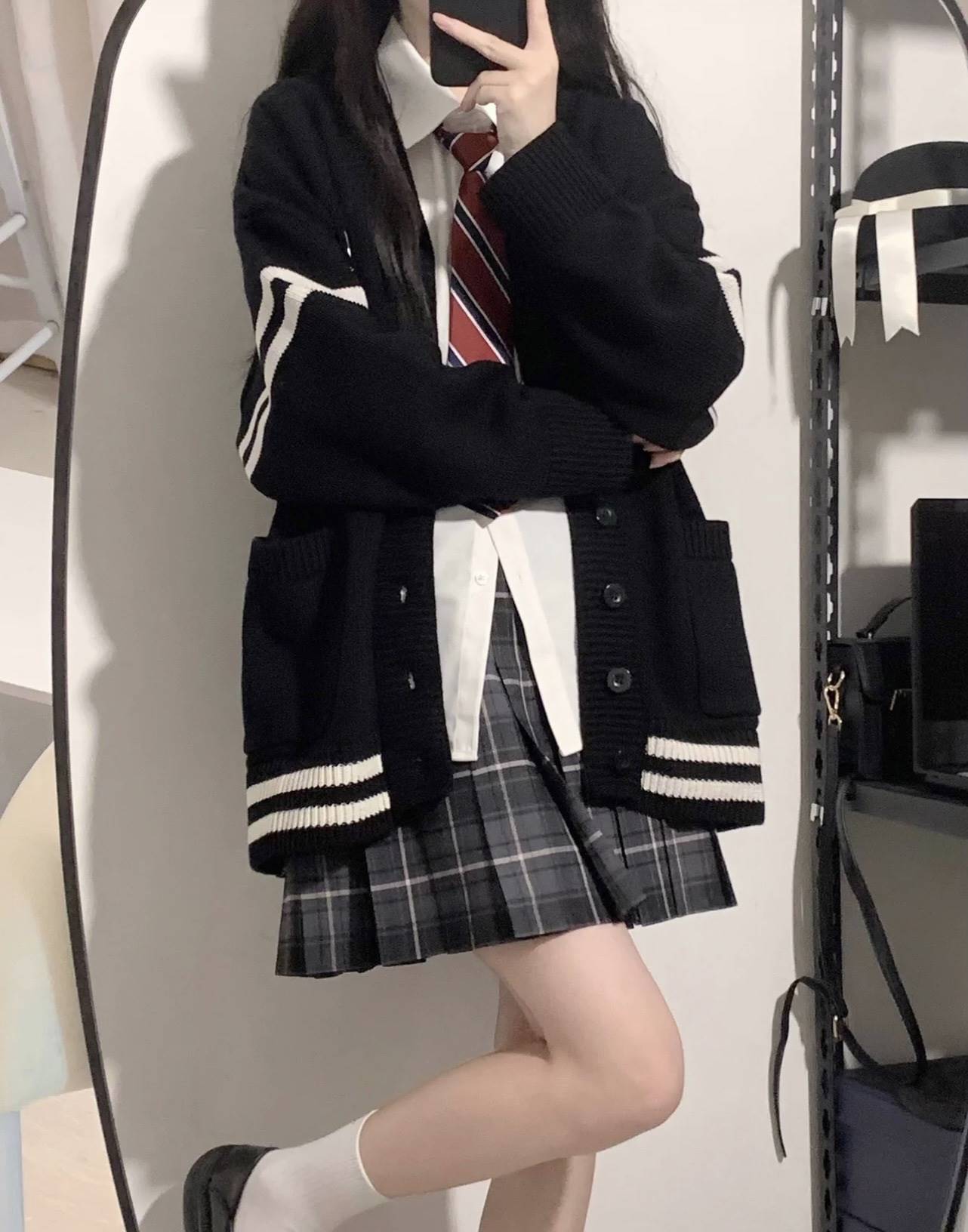 学院风JK开衫外套女秋冬日系制服毛衣套装学生校供针织衫全套校服