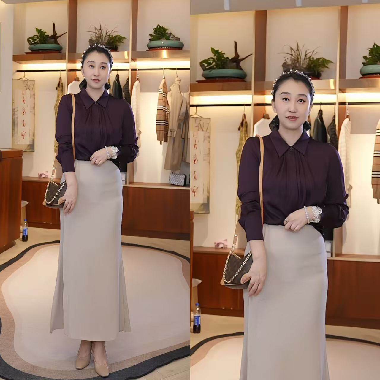 【设计总监然姐】欧柏重磅真丝衬衫女长袖OL气质职业桑蚕丝上衣