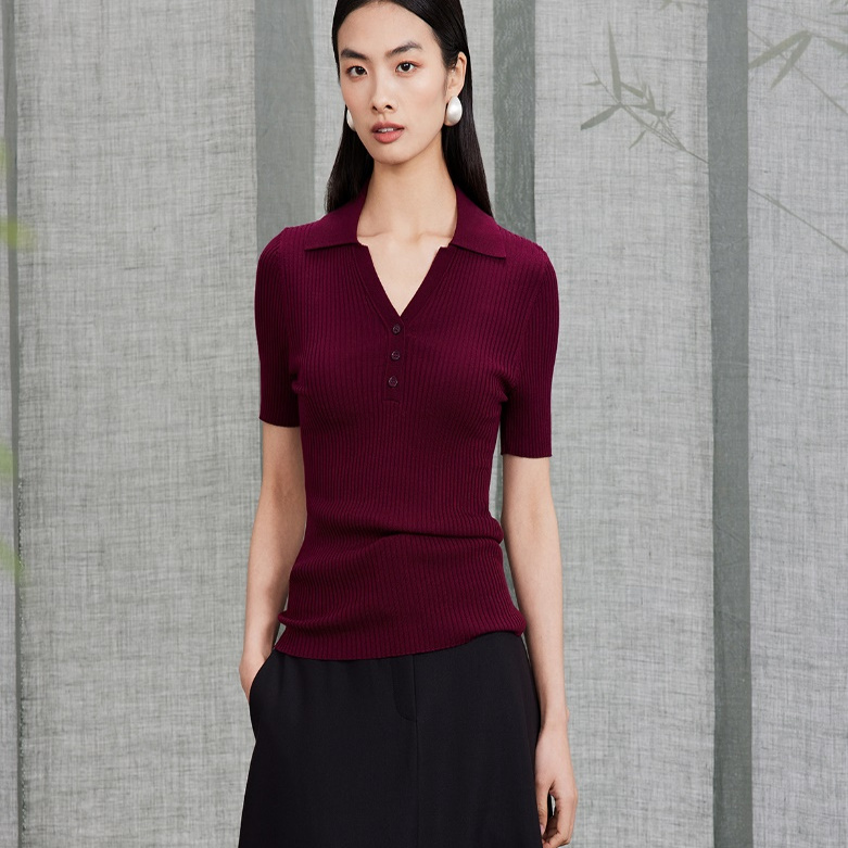 【设计总监然姐】欧柏兰奴短袖新POLO领针织衫