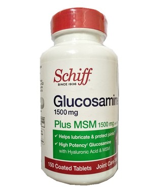 在途/美国Schiff Glucosamine中老年关节保护氨糖维骨力150粒绿瓶
