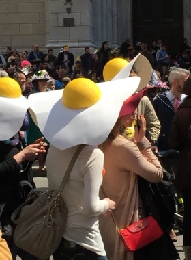 煎蛋帽搞怪夏日大帽檐出游遮阳帽一款低端与高雅并存的帽子