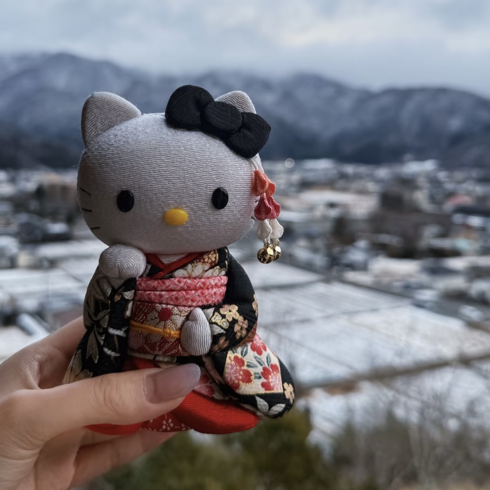 Hellokitty日本京都和风招财猫和服凯蒂猫公仔布艺玩偶娃娃XG15