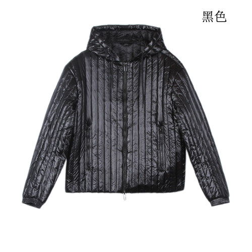 意大利奢级 羽绒服男装冬季白鸭绒轻薄羽绒服纯色外套 连帽保暖