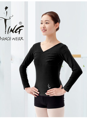 TING陈婷舞蹈服 舞蹈长袖上衣女宽松舞衣舞蹈修身练功训练服成人