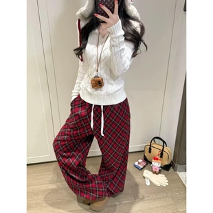 美式复古白色V领麻花毛衣女秋冬针织衫修身收腰辣妹上衣