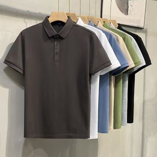 男士 潮流修身 绿色帅气POLO衫 翻领夏季 T恤 休闲2025新款 纯色短袖