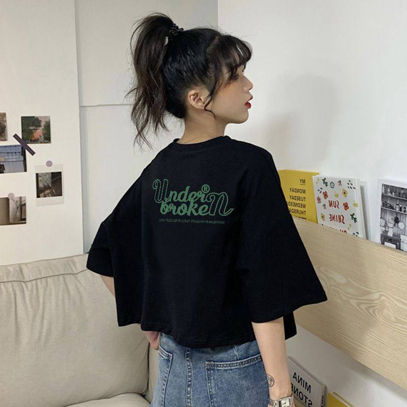 纯棉短款短袖t恤女2025夏季新款韩版宽松百搭ins潮纯欲风半袖上衣