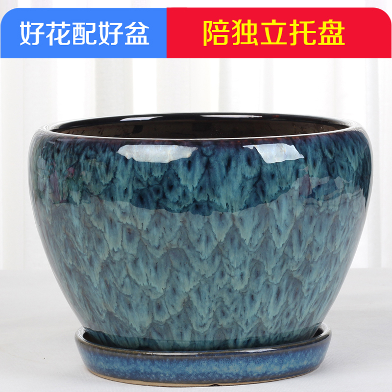 欧式风花釉室外清仓特价花盆陶瓷