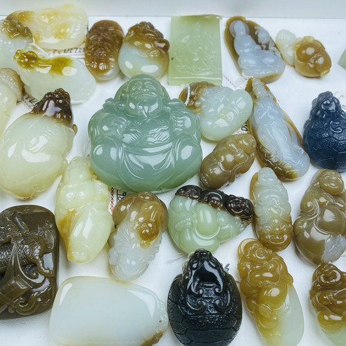 L直播福利睿畅宝玉和田玉烟紫晴水野牛沟乌兰海俄料碧玉羊脂玉白