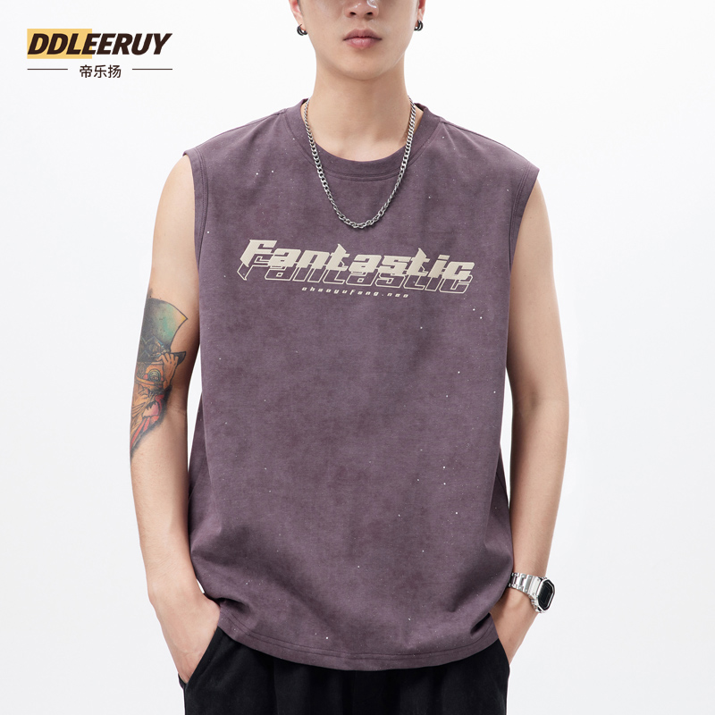 坎肩无袖t恤男户外健身运动背心