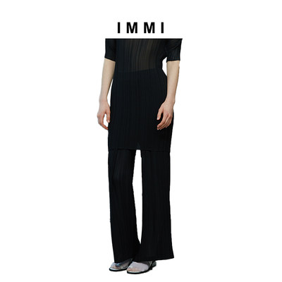 设计师品牌IMMI定型压褶阔腿裤